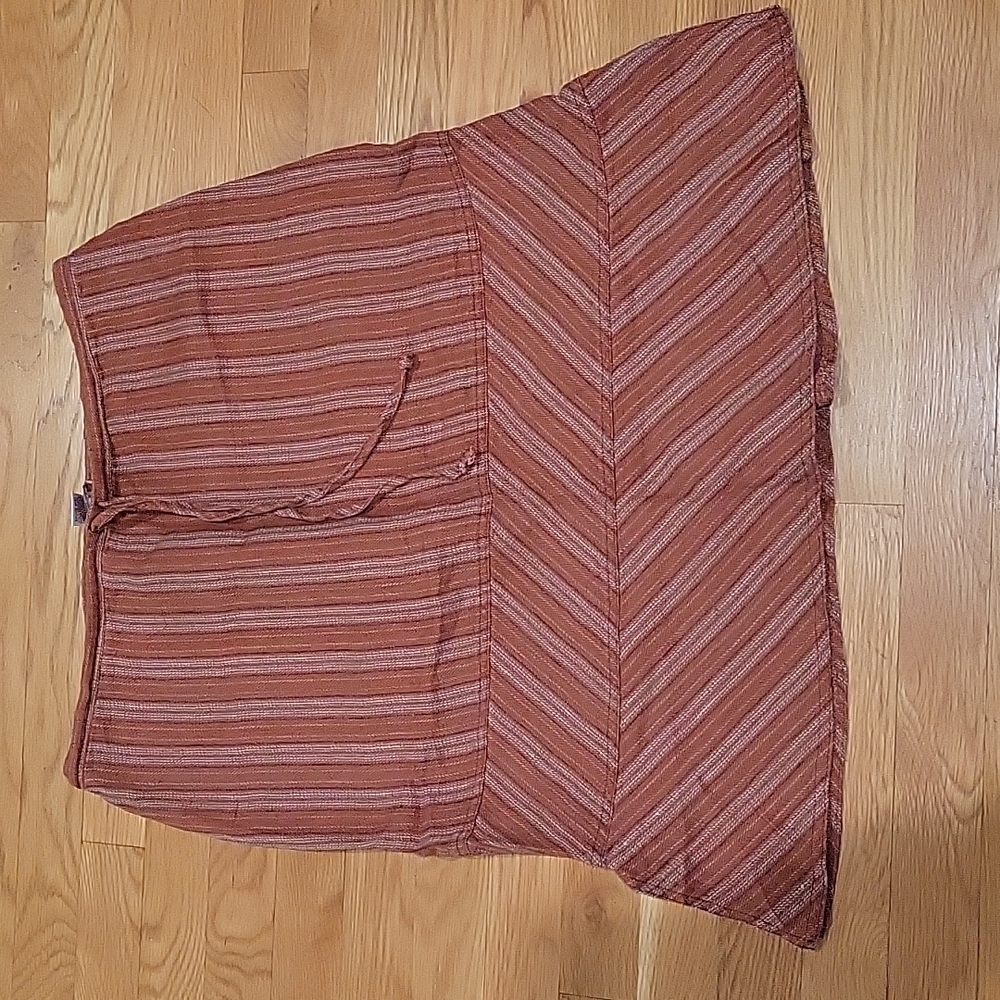 Burnt Orange Solitaire Medium Linen Skirt
